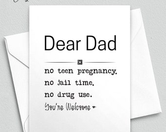 Snarky Father's Day Card, Funny Birthday Card for Dad