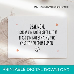 Cartão para impressão DIY para a mãe, cartão engraçado para o dia das mães, download digital, cartão para impressão em casa, cartão de felicitações para impressão, download instantâneo