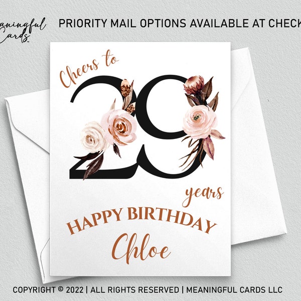 29th Birthday Card - Etsy