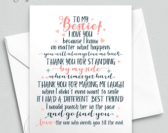 Funny Bestie Birthday Card: Bonus Sister Gift