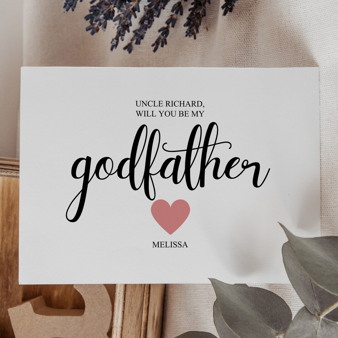 EDITABLE Minimalist Will You Be My Godfather Template - Etsy