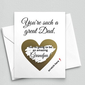Une annonce de grossesse révèle que nous sommes enceintes, une nouvelle carte de grand-père, une carte à gratter pour votre père, vous allez être un grand-père incroyable