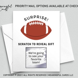 Carte-cadeau personnalisée à gratter pour un match de football à gratter, Carte à gratter pour un match de football personnalisée, Billet à gratter, Personnalisé