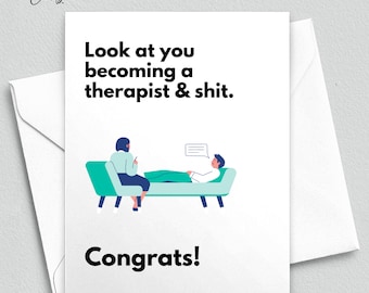 Abschlusskarte für Therapeuten, Counselor Congrats