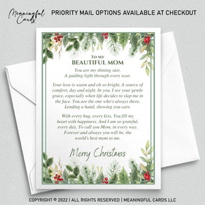 Carte de Noël pour ma maman / Carte de Noël pour maman