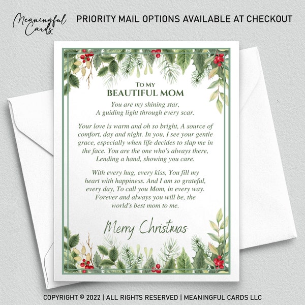 Mom Christmas Card - Etsy