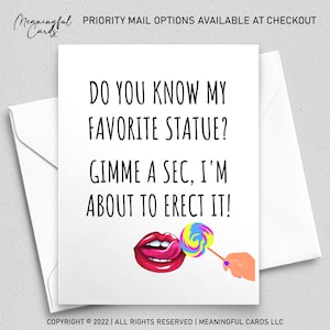 Naughty Erect It Anniversary Gift For Him | Naughty Valentine’s Day Card For Men Anniversary Card Naughty Birthday Card Boyfriend Husband