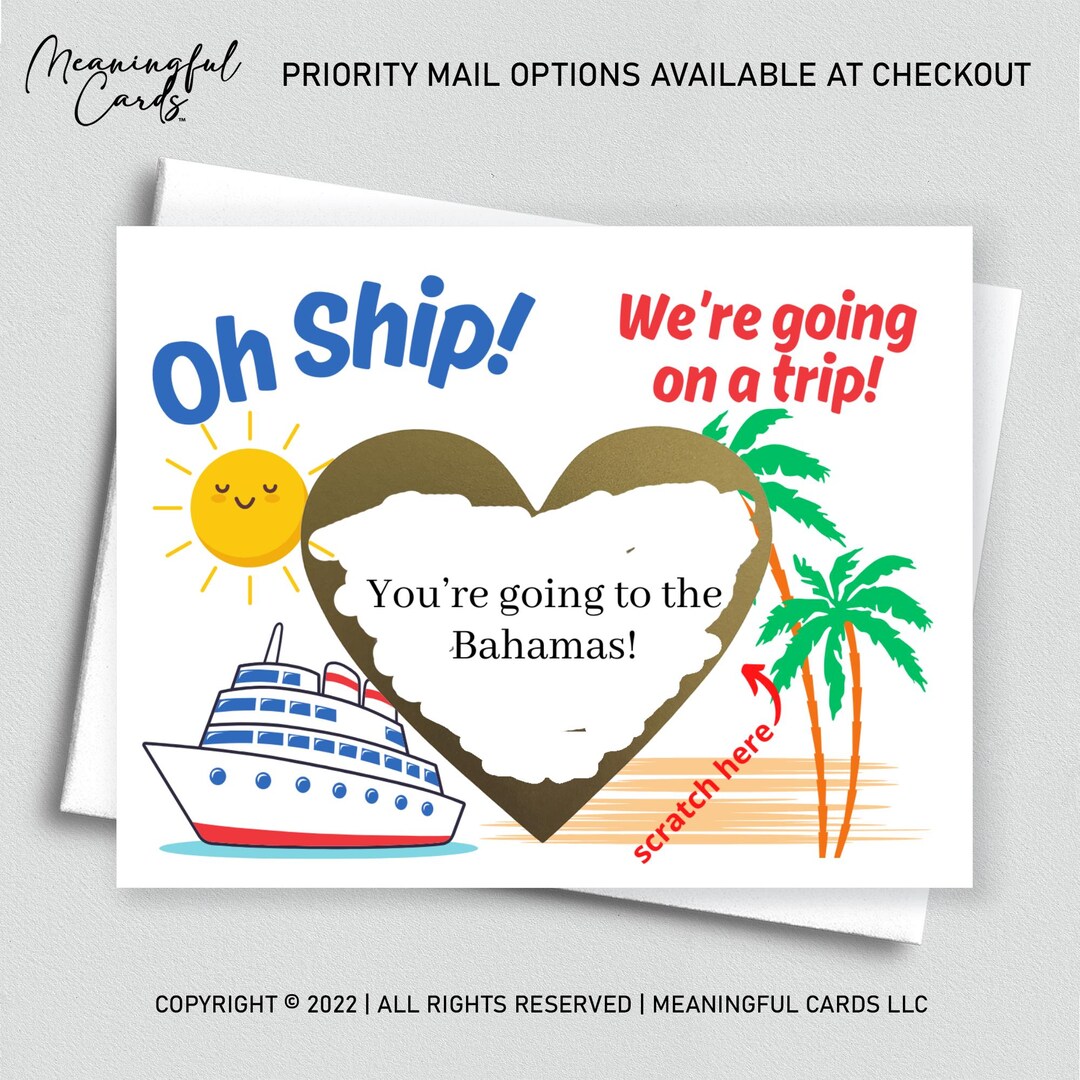 Surprise Cruise Scratch off Card, Cruise Vacation Gift