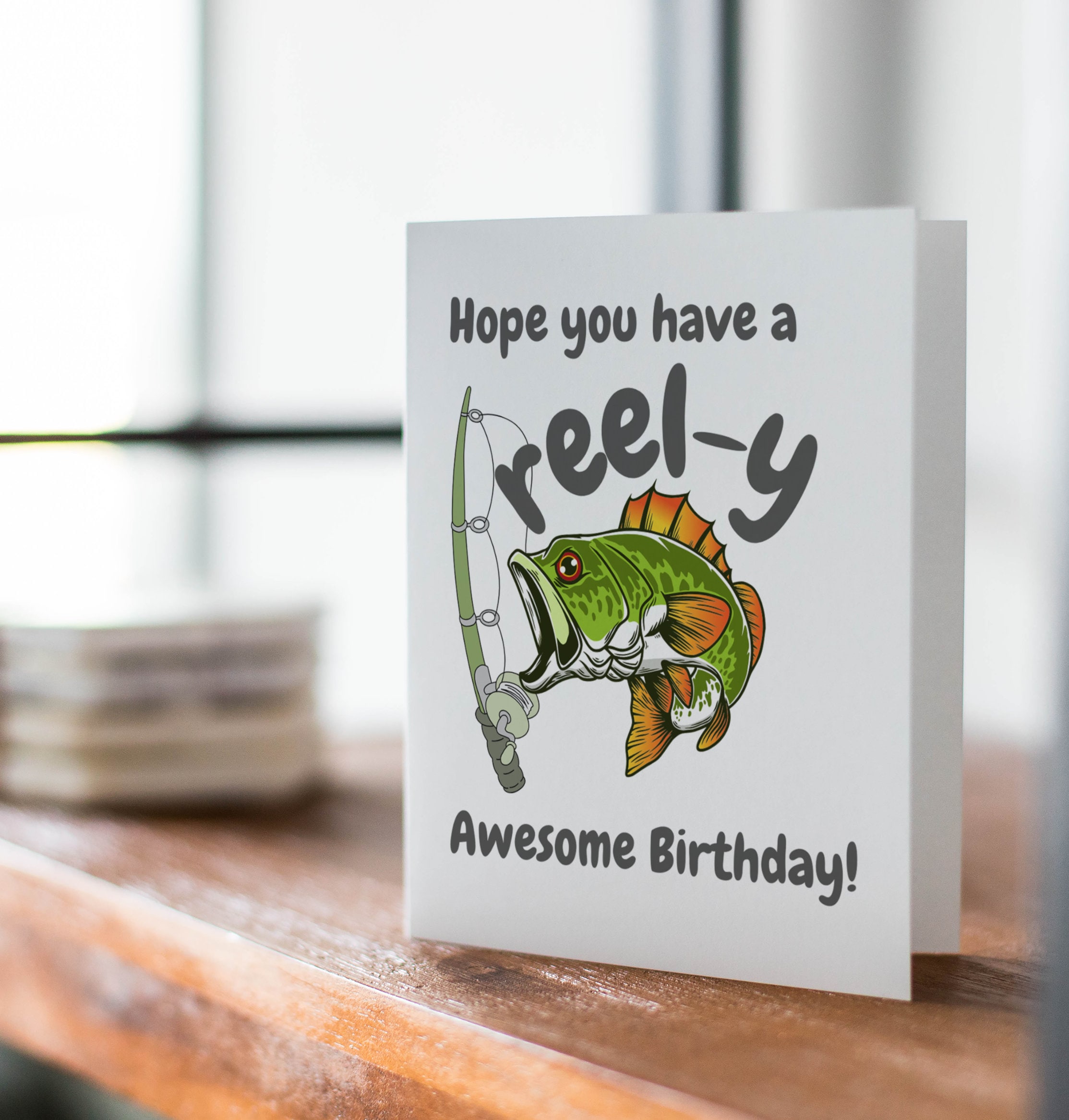 Funny Fishing Birthday Card, Reel-y Good Fisherman - Etsy