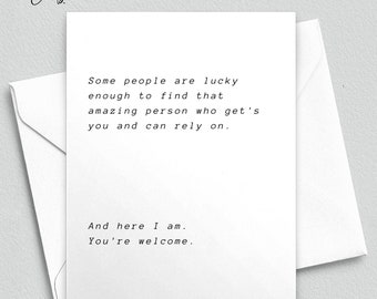 Funny Sarcastic Bff Card, Friendship Birthday Card