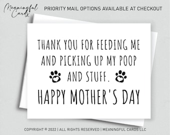 Funny Pet Mother's Day Card, Dog Cat Mom Card