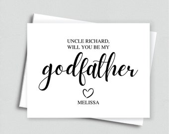 Will You Be My Godfather Card, Personalized Proposal Card