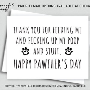Dog Dad Card, Cat Dad Card, Pet Father&#39;s Day Card, Fur Dad Card, Pawther&#39;s Day Card, Pawther&#39;s Day Gift, Card from Dog, Card from Cat