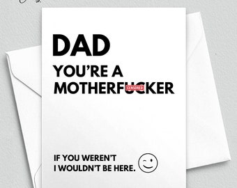 Tarjeta sarcástica para el Día del Padre, tarjeta divertida para papá