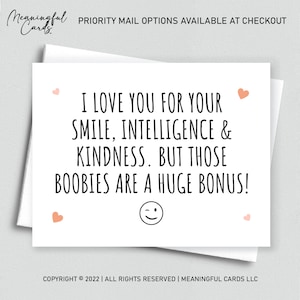 Cadeau d'anniversaire de Naughty But These Boobies pour elle | Carte d'anniversaire coquine pour femme Carte d'anniversaire coquine pour petite amie