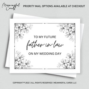 À mon futur beau-père le jour de mon mariage - Carte pour père du marié, carte de mariage pour beau-père