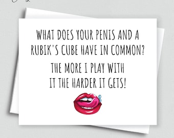 Funny Anniversary Card - Rubik's Cube Joke Card for Boyfriend, Husband