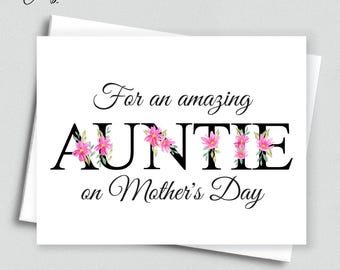 Floral Mother's Day Card for Auntie