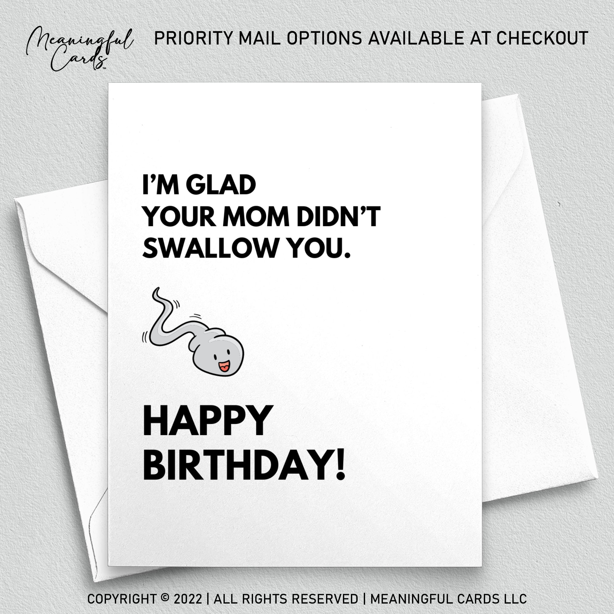 rude birthday card, inappropriate birthday card, i'm glad your mom