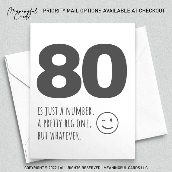 Just A Number 80s Birthday Card Just A Number 80s Birthday Card