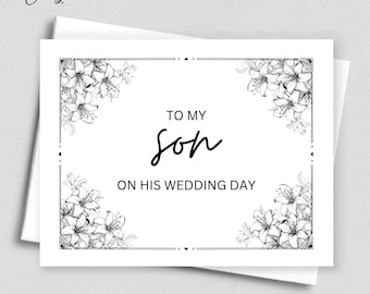 Tarjeta del día de la boda para mi hijo - De la madre del novio