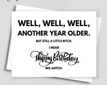 Funny Snarky Birthday Card: Rude Sibling Card