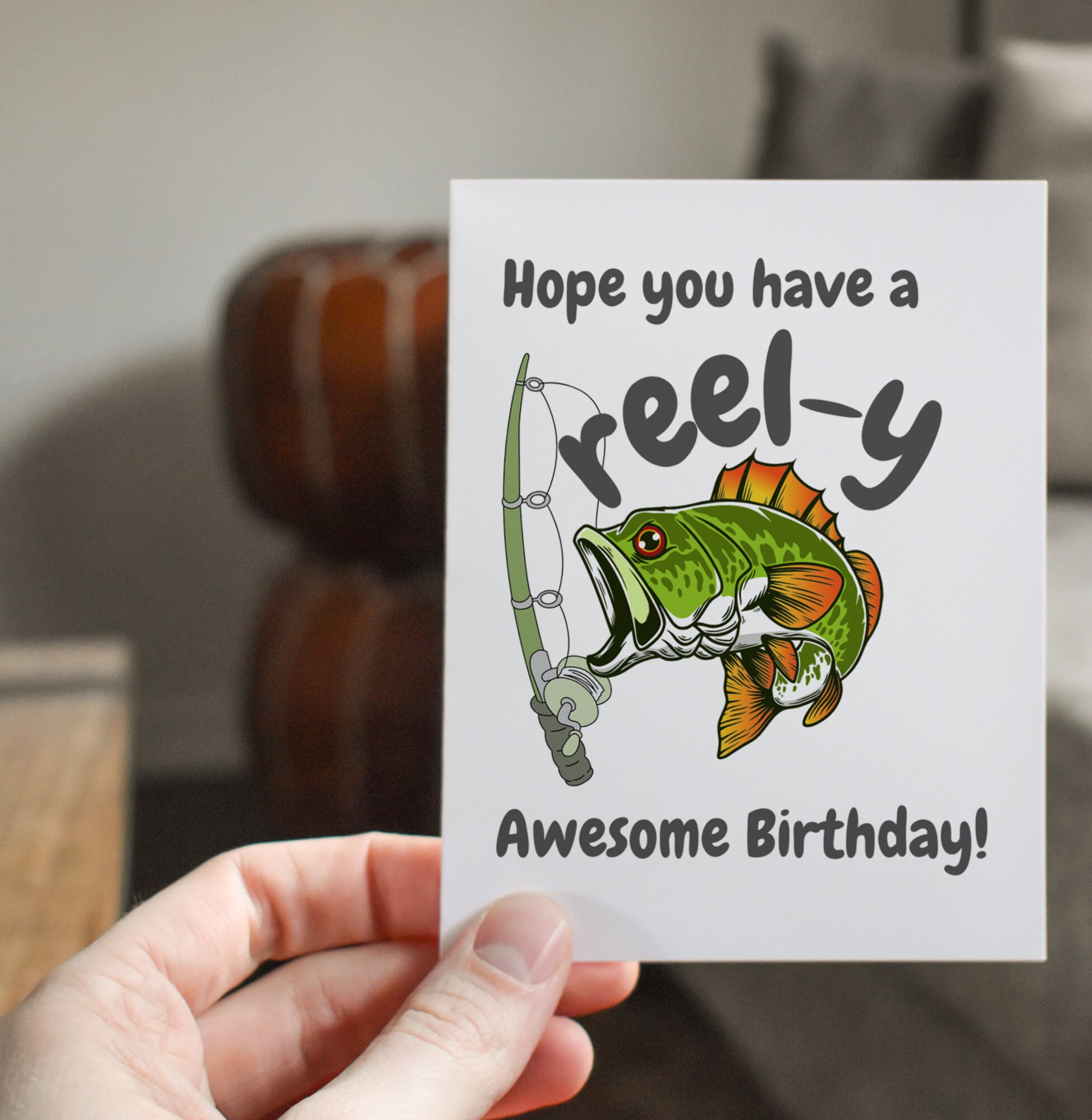 Funny Fishing Birthday Card, Reel-y Good Fisherman - Etsy