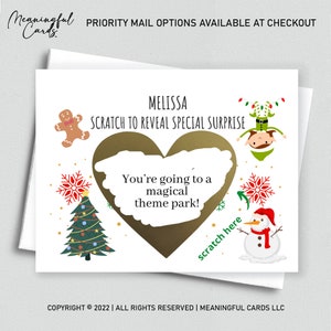 Carte de Noël personnalisée à gratter / Carte de Noël personnalisée à gratter et révéler / Carte de Noël personnalisée à gratter personnalisée surprise