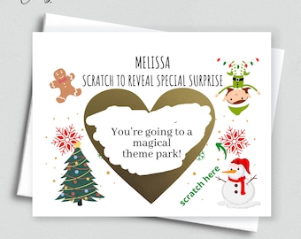 Personalized Christmas Scratch Off Card / Custom Christmas Scratch and Reveal Card / Personalized Christmas Scratch Off Custom Surprise Card