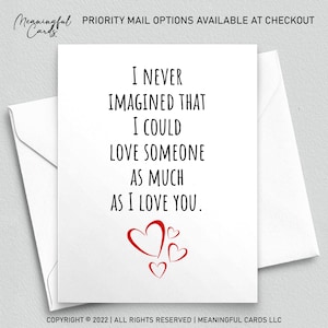 Love Card for Wife or Husband, Anniversary Card for Her or Him, Romantic Anniversary Card for Girlfriend or Boyfriend