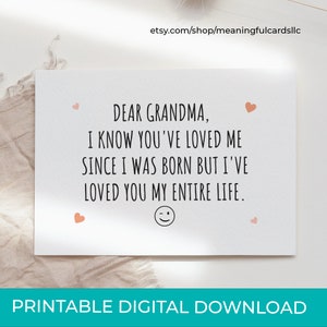 DIY druckbare Karte für Oma, süße Muttertagskarte, digitaler Download, Print at Home Karte, druckbare Grußkarte Sofortiger Download