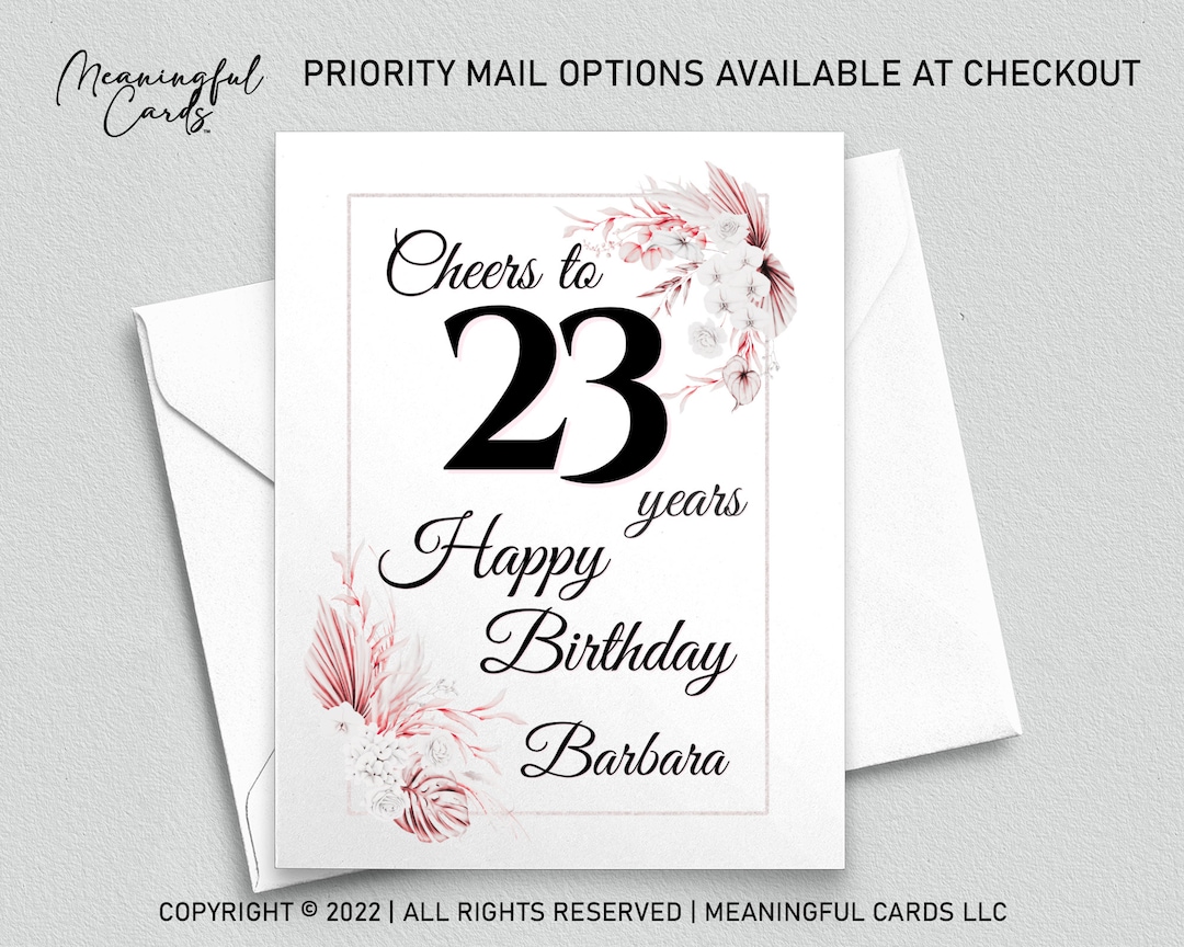 personalized-23rd-birthday-card-custom-boho-birthday-etsy