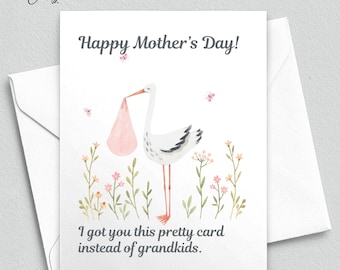 Funny Mother's Day Card, No Grandkids Snark