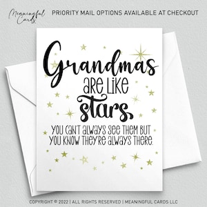 Carte grand-mère pour grand-mère - Les grands-mères sont comme des étoiles, vous ne pouvez pas toujours les voir mais vous savez qu'elles sont toujours là