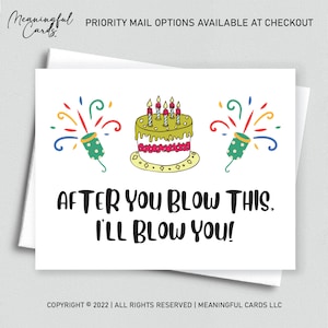 After you blow this I’ll blow you Naughty Birthday Card Boyfriend Husband Naughty Birthday Gift For Him Naughty Valentine’s Day Card