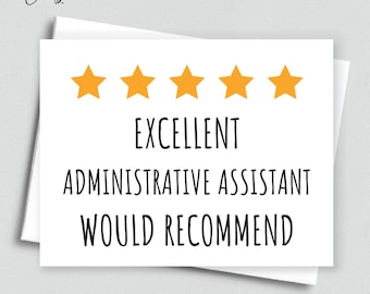 Funny Administrative Assistant Card - Admin Gift, Appreciation Card