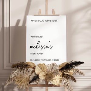 Editable Minimalist Baby Shower Welcome Sign Printable Baby Shower Welcome Template, Minimalist Baby Shower Welcome Sign Instant Download