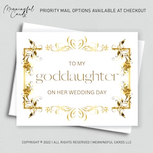 To my Goddaughter on Her Wedding Day - Card for Goddaughter, Wedding Day Card for Goddaughter