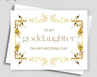 To my Goddaughter on Her Wedding Day - Card for Goddaughter, Wedding Day Card for Goddaughter