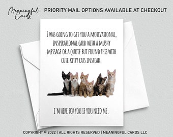 Funny Get Well Card with Cats, Encouragement Card
