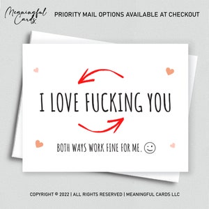 Funny Naughty I Love Fucking You Oops, Anniversary Gift For Boyfriend Girlfriend, Adult Birthday Card For Wife Husband Valentine’s Day Card