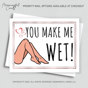 Naughty Make Me Wet Anniversary Gift For Him Naughty Valentine&#39;s Day Card For Men Anniversary Card Naughty Birthday Card Boyfriend Husband