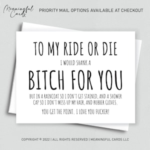 Cadeau drôle pour un ami, carte âme soeur, carte meilleur ami, ma tribu, soeur bonus, meilleure amie, Id Shank a Bitch for You Idée cadeau drôle d'anniversaire