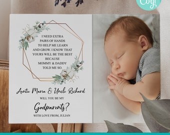 EDITABLE DOWNLOAD will you be my godparents printable download godparents card godparents proposal instant download godparents poem picture