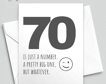 Funny 70th Birthday Card, Milestone Birthday