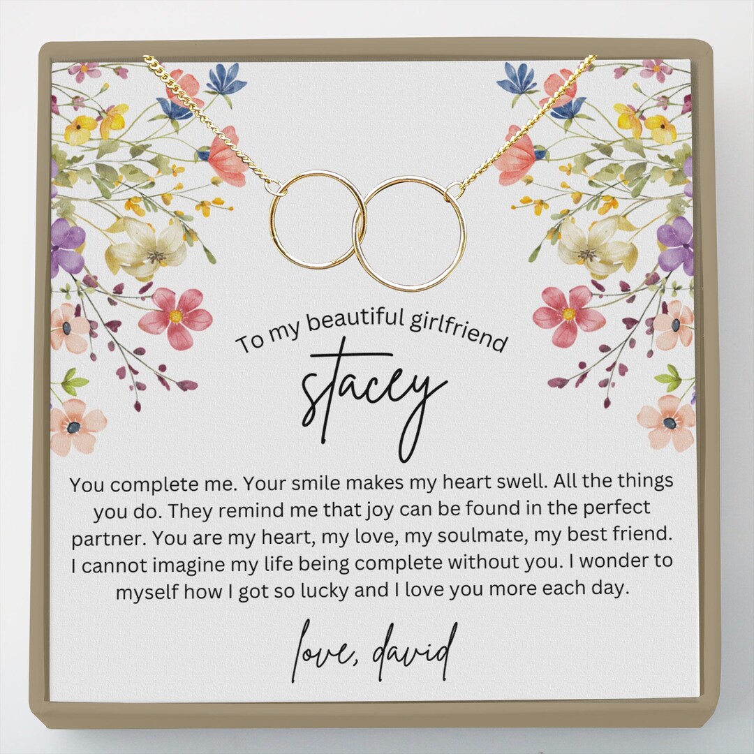 Custom Gf Box Personalized Girlfriend Gift Dainty Necklace, Wildflower Custom ...