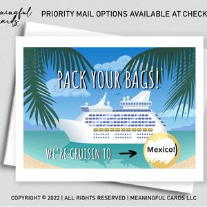 Faites vos valises Carte à gratter croisière surprise, cadeau croisière vacances à gratter, carte vacances surprise Nous partons en voyage
