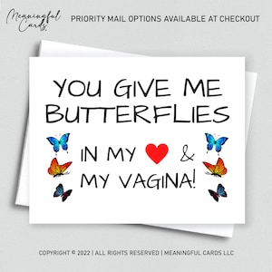 Naughty Butterflies in My Heart Anniversary Gift For Him | Naughty Valentine’s Day Card For Men Naughty Birthday Card Boyfriend Husband