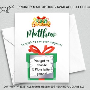 Carte de Noël personnalisée à gratter / Carte de Noël personnalisée à gratter et révéler / Carte de Noël personnalisée à gratter / Carte surprise personnalisée