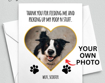 Pet Photo Father's Day Card, Dog Cat Dad Gift